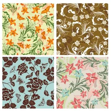 Seamless floral pattern Stock Illustration