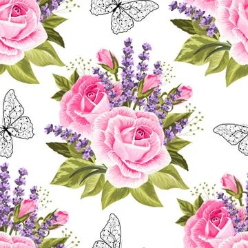 Seamless floral pattern Stock Illustration