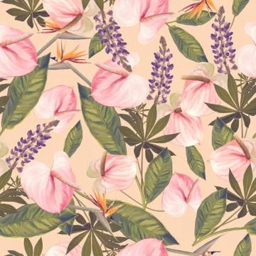 Seamless   floral pattern Stock Illustration