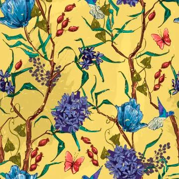 Seamless floral pattern Illustrazione stock
