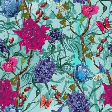 Seamless floral pattern Stock Illustration