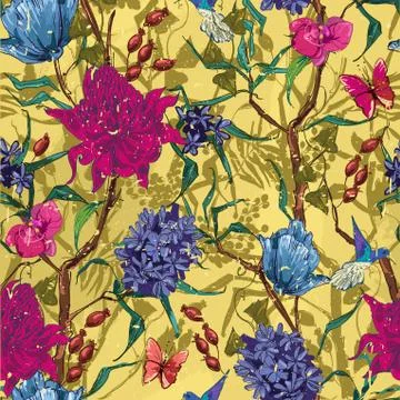Seamless floral pattern Stock Illustration