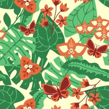 Seamless floral pattern Stock Illustration