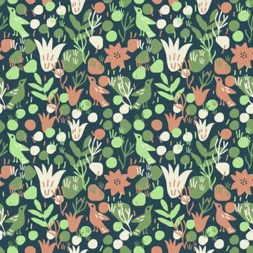 Seamless floral pattern Stock Illustration