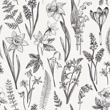 Seamless floral pattern. Illustrazione stock