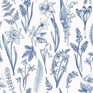 Seamless floral pattern. Illustrazione stock