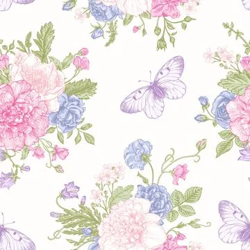 Seamless floral pattern. 스톡 일러스트