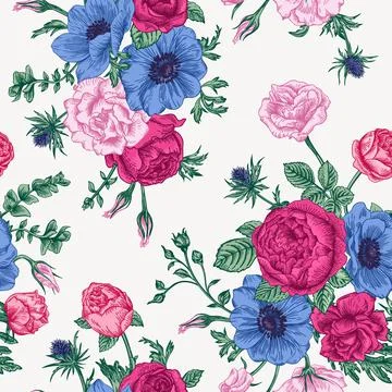 Seamless floral pattern. Stock Illustration