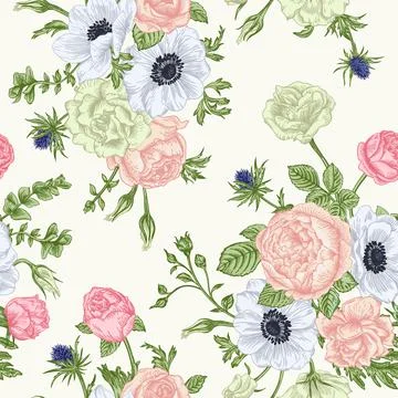Seamless floral pattern. Illustrazione stock