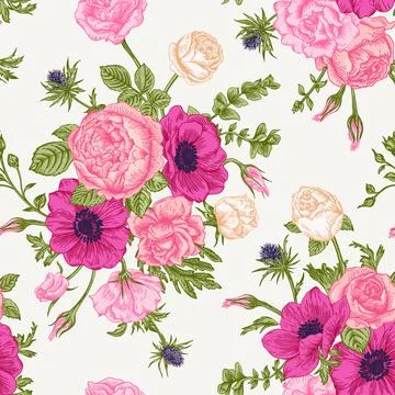 Seamless floral pattern. Illustrazione stock