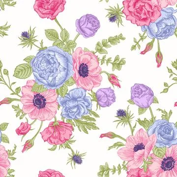 Seamless floral pattern. Stock Illustration