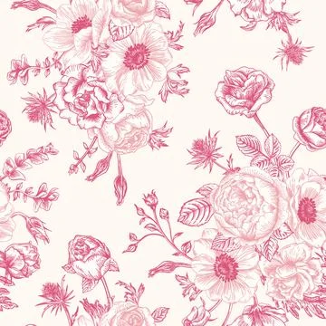 Seamless floral pattern. Illustrazione stock