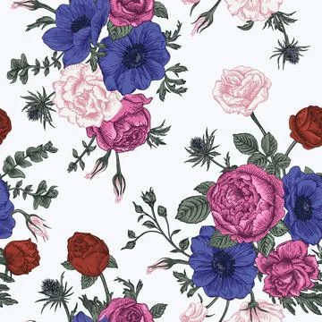 Seamless floral pattern. Illustrazione stock