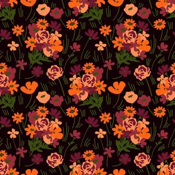 Seamless floral pattern Stock Illustration