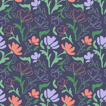 Seamless floral pattern Stock Illustration