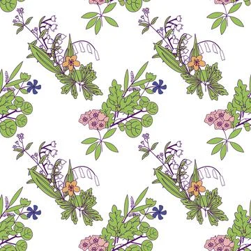 Seamless floral pattern Stock Illustration