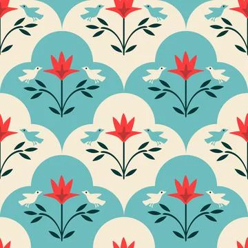 Seamless floral pattern Stock Illustration