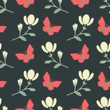 Seamless floral pattern Stock Illustration
