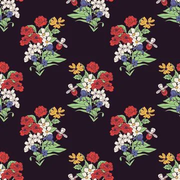 Seamless floral pattern Stock Illustration