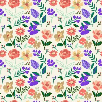Seamless floral pattern Stock Illustration