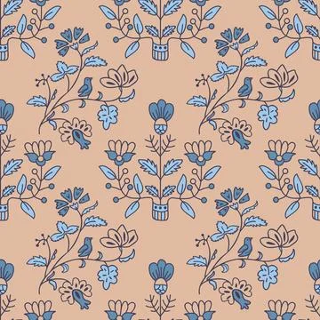 Seamless floral pattern Stock Illustration