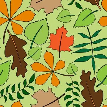 Seamless floral pattern with leafs Stockillustratie