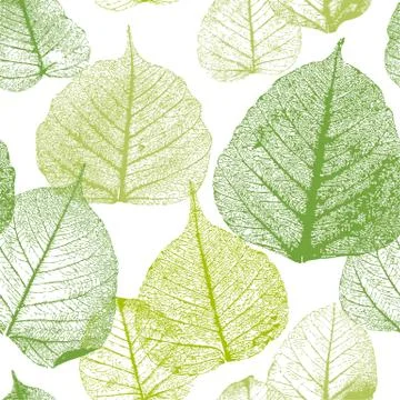 Seamless floral pattern with leaves. Illustrazione stock