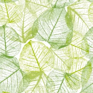 Seamless floral pattern with leaves. Stock Illustration