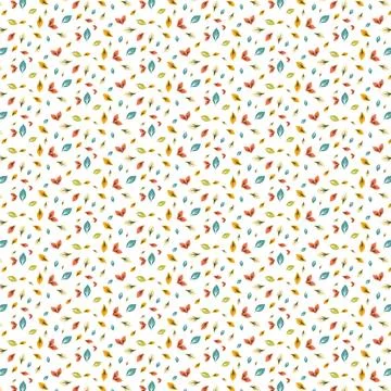Seamless floral pattern with leaves Stock Illustration