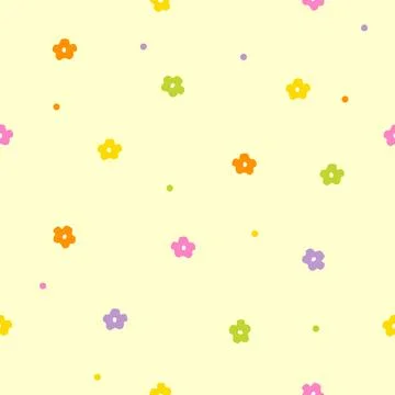 Seamless floral pattern, light yellow background Stock Illustration