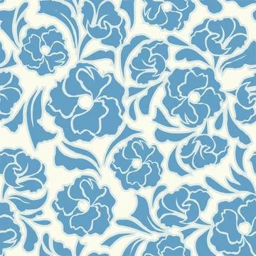 Seamless floral pattern, medieval background, watercolor hand painted illus.. Ilustração Stock