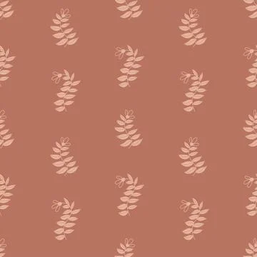 Seamless Floral Pattern on mocha mousse brown Background. Elegant Minimal D.. Stock Illustration