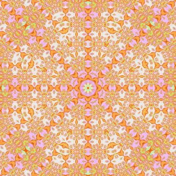 Seamless floral pattern orange violet Stock Illustration