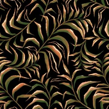 Seamless floral pattern. Palm leaves Illustrazione stock