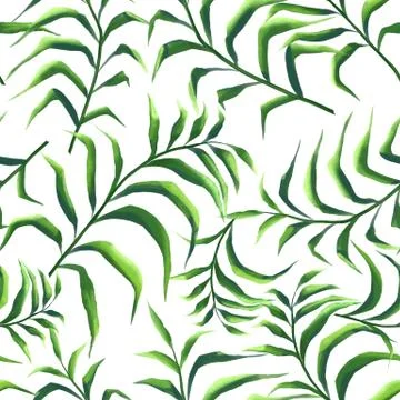 Seamless floral pattern. Palm leaves Stock Illustration