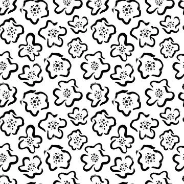 Seamless floral pattern with peonies and roses. Stock Illustration