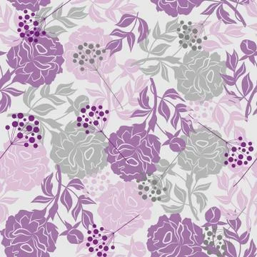 Seamless floral pattern with peonies Stock Illustration