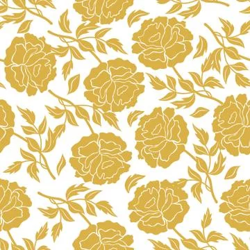 Seamless floral pattern with peonies Stock Illustration