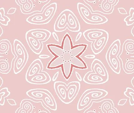Seamless floral pattern pink white red Stock Illustration