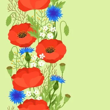 Seamless floral pattern with pretty spring flowers. Background for textile Stock Illustration