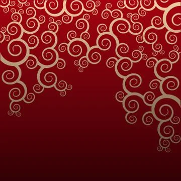 Seamless Floral Pattern on red background 스톡 일러스트