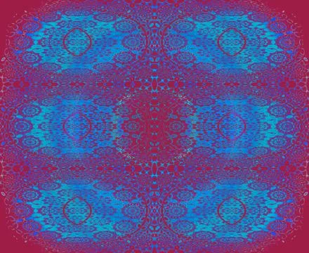 Seamless floral pattern red blue Illustrazione stock