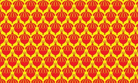 Seamless floral pattern with red flowers and golden star ornaments on vintage ba Stock Illustration