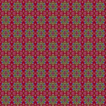 Seamless floral pattern red green Stock Illustration