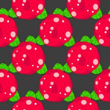 Seamless floral pattern with red rose , Vector Illustrazione stock