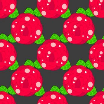 Seamless floral pattern with red rose , Vector Illustrazione stock