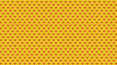 Seamless floral pattern with red tulips on yellow background animation Stock Footage 303142982