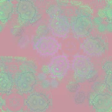 Seamless floral pattern red violet green Stock Illustration