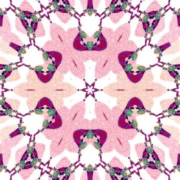 Seamless floral pattern red white green Stock Illustration