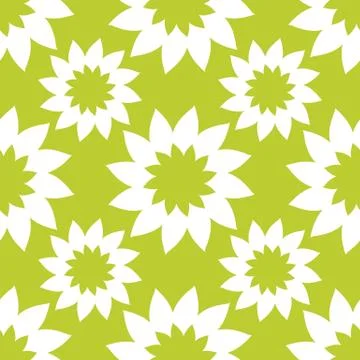 Seamless floral pattern. Repeated green flowers. Vector illustration. Stock Illustration